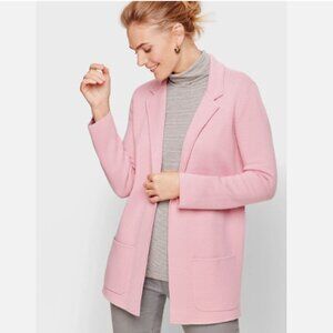 Talbots Petite Pink Open Sweater Blazer